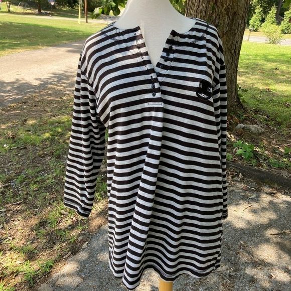 NEW ADDITIONS MATERNITY LARGE STRIPED TOP TUNIC - Picture 2 of 10